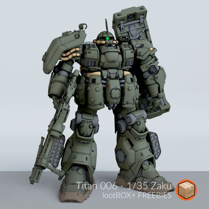 3D Printable Titan 006 - 1/35 Zaku by Norman Caguiat